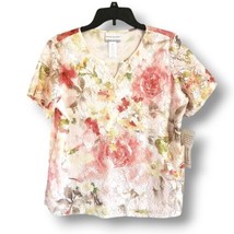 Alfred Dunner La Dolce Vita Women Size PM Watercolor Floral Blouse Top - £27.68 GBP