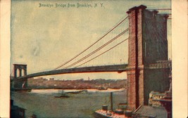 Brooklyn New York ~ Brooklyn Bridge view ~ UDB cir. 1906 Postcard bk51 - £3.96 GBP