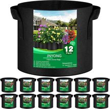 Eco-Friendly 12-Pack 5 Gallon Grow Bags - Lightweight Fabric Pots for Ga... - $46.48