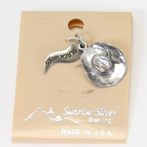 Black Hills SD Sterling Silver 925 Charm Sunrise Silver Cowboy Hat Origi... - $29.39