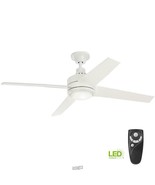 Mercer 52 in. Integrated LED Indoor White Ceiling Fan with Light Kit and... - £97.26 GBP