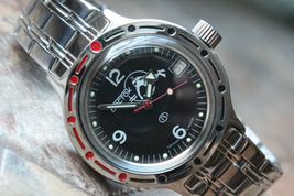 Russian Mechanical Automatic Wrist Watch Vostok Amphibian Diver 420634 - £94.90 GBP