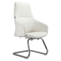 Celeste Series Guest Office Chair in White Leather - Stylish and - $542.99