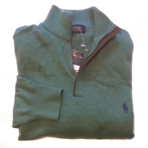 POLO Ralph Lauren Sweater Men Size S Green Wool Quarter Zip Neck NWT - £62.91 GBP