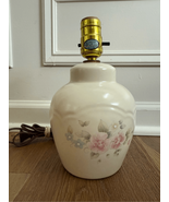 Vintage 80s Pfaltzgraff Tea Rose Small Lamp Pink &amp; Blue Floral No Shades - $44.95 CAD