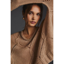 New Anthropologie Pilcro Pointelle Cashmere Hooded Sweater SMALL Ivory  - £63.50 GBP