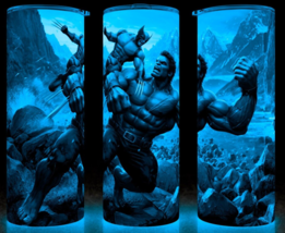 Glow in the Dark Wolverine vs Hulk Comic Book Superhero Cup Mug Tumbler - £17.06 GBP