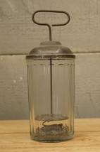 Vintage Kitchen Glass &amp; Metal Barware Toddy Drink Mixer Egg Cream Frothe... - £19.71 GBP