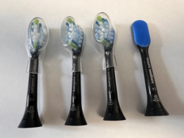 3-PHILIPS SONICARE DIAMOND CLEAN C3 REPLACEMENT HEADS &amp; 1 TONGUE CLEANER... - $19.79