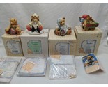 Lot Of (4) Christmas Winter Holiday Cherished Teddies Ronnie Kristen Ebe... - £55.88 GBP