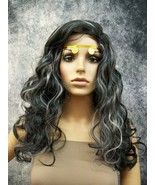 Black &amp; Gray Mystified Wig w Coin Headband Gypsy Fortune Teller Clairvoy... - $28.44 CAD