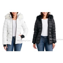 Nautica Women&#39;s Faux Fur Trim Hooded Water Resistant Warm Winter Puffer Jacket - £62.90 GBP