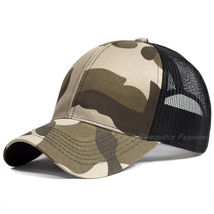 HOT 2 Camouflage Plain Trucker Hat - Mesh Back Snapback Baseball Cap Solid Visor - £15.12 GBP
