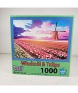 1000 Piece Jigsaw Puzzle &#39;Windmill &amp; Tulips&#39; Dutch Holland Scene, 27&quot; x ... - £11.73 GBP