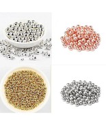 Round Spacer Beads 4mm 5MM 6MM CCB Gold Silver Rhodium Rose Gold 50 - $4.18 CAD