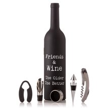 Bottle Shaped Wine Gift Set with Bottle Stopper, Corkscrew, aerator &amp; cuff - Fri - £17.22 GBP