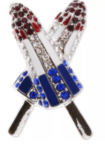 Holiday Lane Silver-Tone Red, White and Blue Pave Popsicle Pin - £13.36 GBP