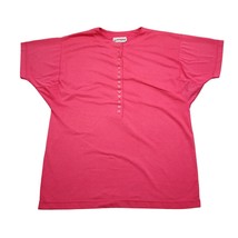 In Resource Shirt Womens Pink Dolman Short Sleeve Henley Button Knit Cas... - £14.88 GBP