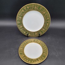 Wedgwood Bone China Florentine Green Gold Dragon Salad + Bread &amp; Butter ... - £15.62 GBP