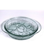 Vintage Libbey Green Clear Glass Oven Proof Pie Dish Fruit or Lid - £15.47 GBP