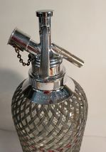 Sparkling Club Soda Seltzer Bottle Dispenser Wrapped in Metal Mesh Czechoslavaki image 2