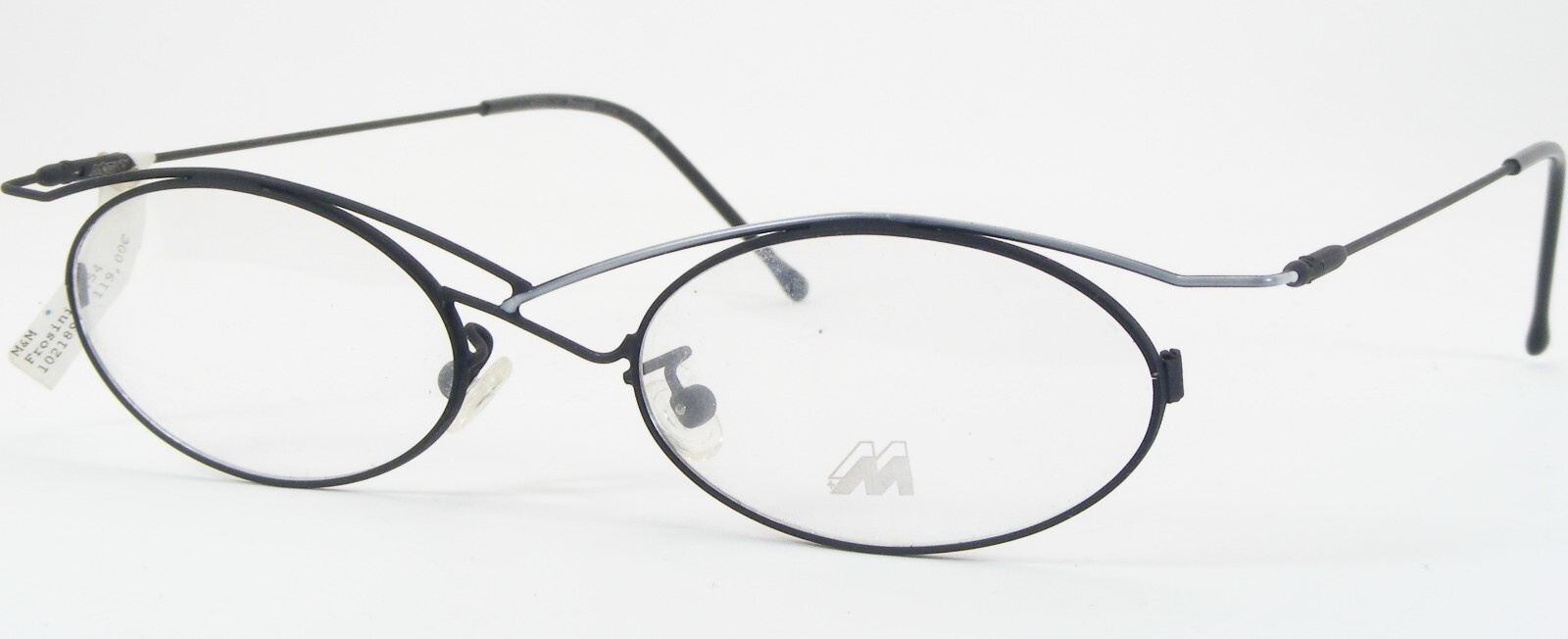 Vintage Meitzner FROSINI 4454 Nero Opaco Argento Unico Raro Occhiali 48-... - $66.33