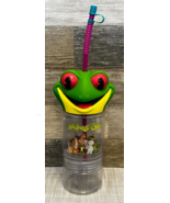 Rainforest Cafe Tree Frog 3D Head Travel Cup Water Bottle Souvenir w/ Straw - £12.16 GBP