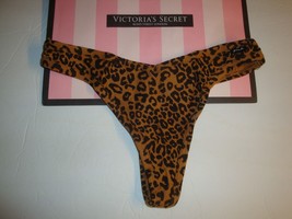 New Victoria&#39;s Secret &quot;Pink&quot; Cotton Thong Panty Brown Leopard Sz Xl - £8.77 GBP