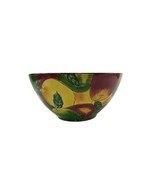 LARGE Clay Art APPLE MEDLEY Green Red Apples Serving Salad Bowl Hand Pai... - $19.75