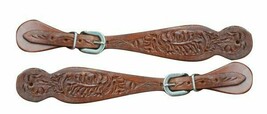 Western Saddle Horse Spur Straps Medium Brown Leather Great w/ Western B... - $14.47