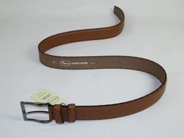 Men Genuine Leather Belt PIERO ROSSI Turkey Full Grain Hand Stitch 301 Cognac image 6