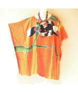 KL132 Toucan Hand Painted Plus Kaftan Poncho Tunic Women Blouse Top up t... - $26.90