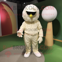 Cream Golf Ball mascot costume character dressed with a Romper and Foot pads - £948.10 GBP