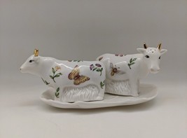 14K Vintage Cow Salt and Pepper Shaker Set - Charming Porcelain Kitchen Decor... - £8.94 GBP