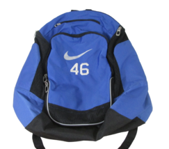 Nike 46 Swoosh Backpack Bag RN# 56323 Blue Multi Pocket Black White - £14.02 GBP