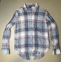 Aeropostale Long Sleeve Button Down Shirt Women’s S Blue Plaid - $215.95 MXN