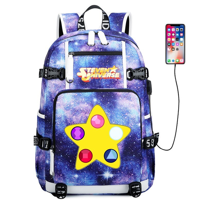 Primary image for Steven Universe Crystal Gems travel bag School Bag usb charging canvas shoulder 