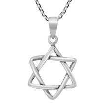 Beautiful Faith Star of David Sterling Silver Pendant Necklace - £13.69 GBP