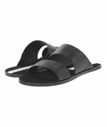 Matt Bernson Women&#39;s Havana Leather Slide Sandal in Black $189, Sz 6, NIB! - $104.18 CAD