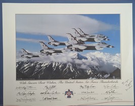 The USSAF THUNDERBIRDS Over An Alaskan mountain range autographed photo 16&quot;x20&quot; - $79.95