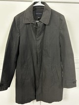 Banana Republic Trench Coat, Men&#39;s Small - Charcoal Dark Plaid - $49.45