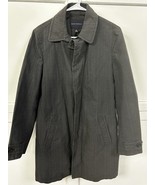 Banana Republic Trench Coat, Men&#39;s Small - Charcoal Dark Plaid - $49.45
