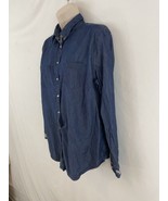 Bit &amp; Bridle Womens L Blue Pearl Snap Rose Cuff Rodeo Cowboy Western Shirt - £14.87 GBP