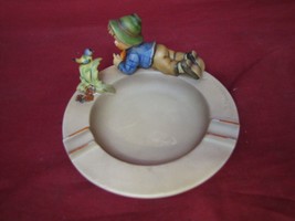 Vintage Goebel MJ Hummel Ash Tray &quot;Singing Lessons&quot; 166 W. Germany Boy with Bird - £35.52 GBP