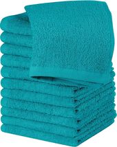 12 Pack Turquoise Towels Cotton Washcloths Set 100% Ring Spun Premium Qu... - £19.64 GBP