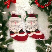 Lot Of 2 NWT Ashland 18” Santa Claus Christmas Stockings Red Green Matching - £28.77 GBP