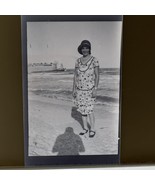 Old Photo Negative Women At Beach Texas Gulf Coast Ship In Background 1920s - €6,88 EUR