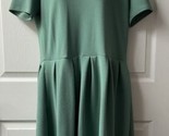 LuLaRoe Short Sleeve Fit And Flare Woman&#39;s 2XL Solid Green Knee Length C... - $14.83
