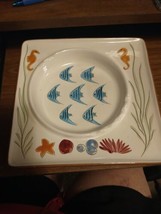 Vtg Stangl Pottery  Carribean Large Square Hand Painted Ashtray 3915D MCM - £19.37 GBP
