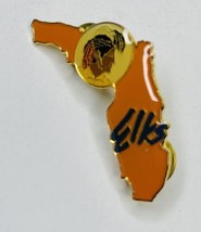 Florida Elks Lodge Indian Orange Pinback Pin Lapel Pin - $7.84